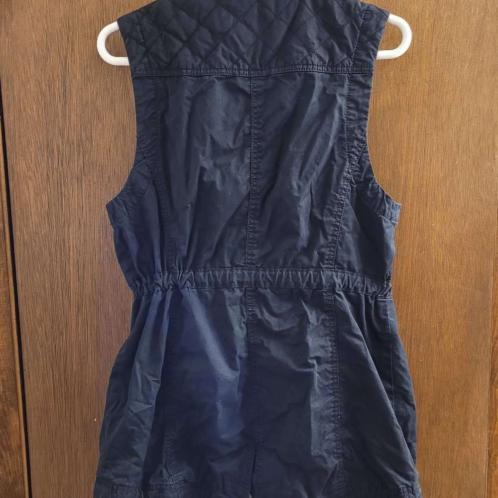 Express Women's Black Utility Vest Cinched Waist Quilted Gothic Grunge Street SM - Picture 4 of 7